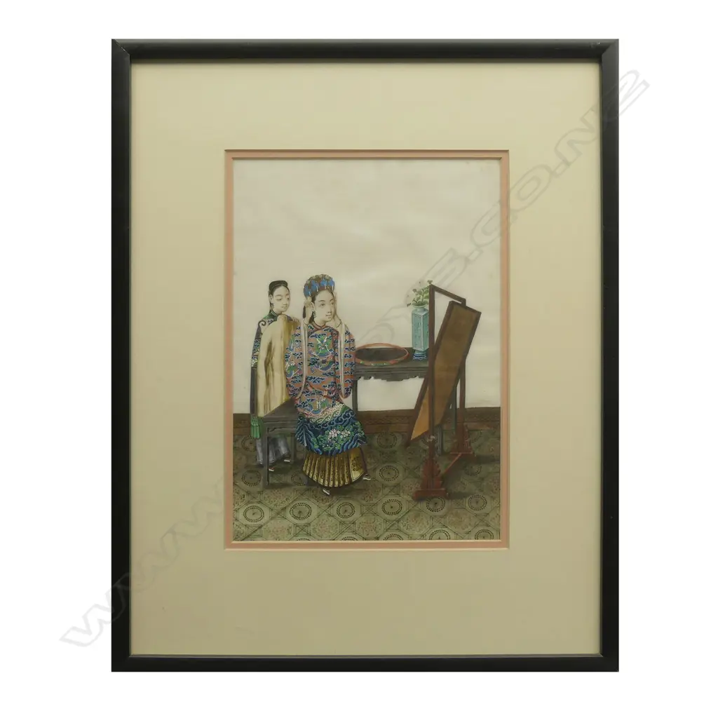 Three China Trade paintings on rice paper Image 1++