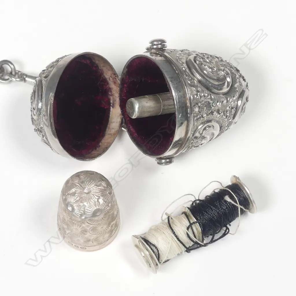 A Victorian silver chatelaine Image 1++