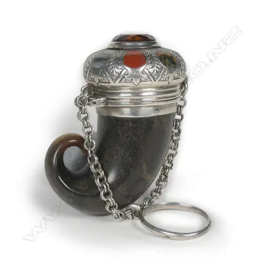 A small Victorian Scottish silver snuff mull