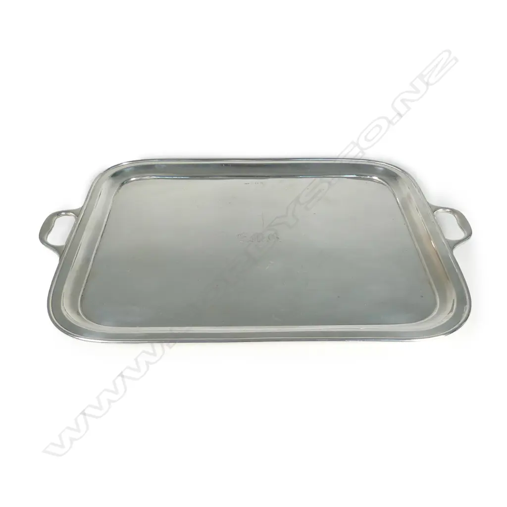 A large silver two handled tray Image 1++
