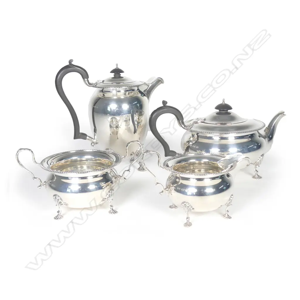 A 20thC silver four piece tea set Image 1++