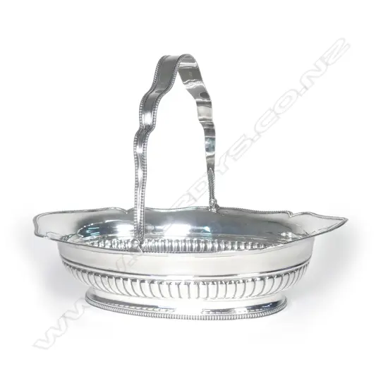 A George III silver handled fruit basket
