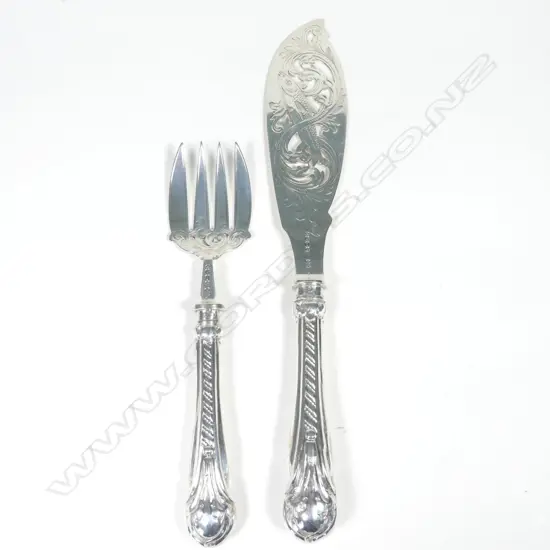 A pair of Victorian silver fish servers