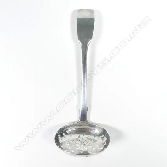 A Victorian silver sifter spoon
