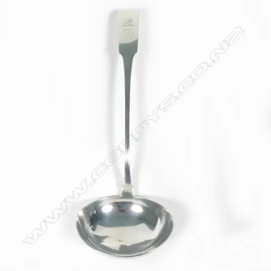 A George III Irish silver soup ladle