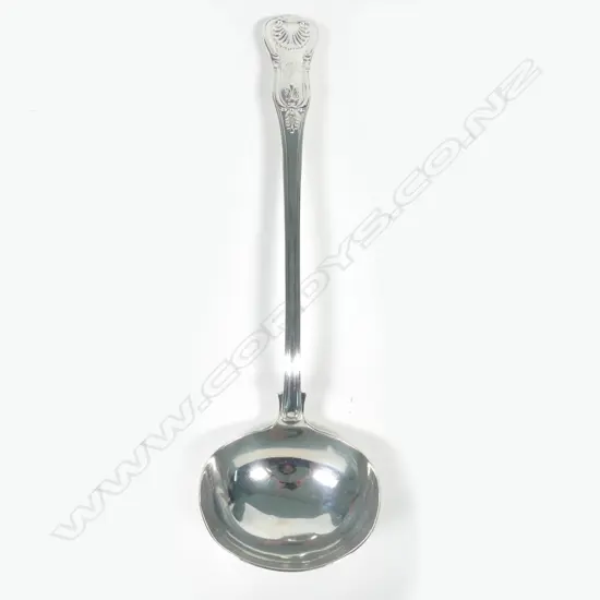 A Victorian silver soup ladle