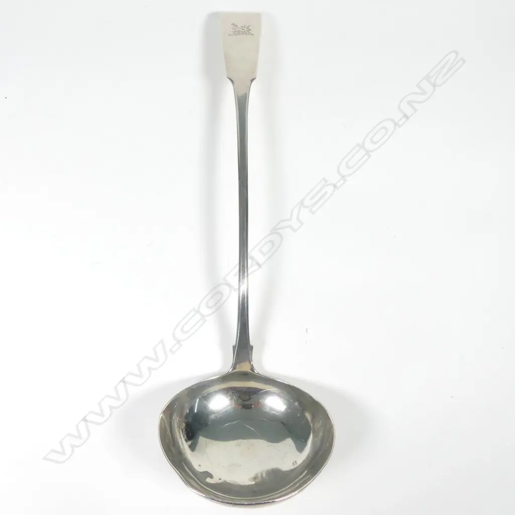 An Irish George III silver soup ladle Image 1++