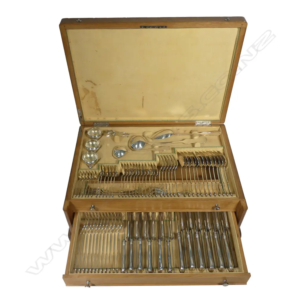 A 12 place canteen of Austro-Hungarian Empire .800 silver cutlery Image 1++