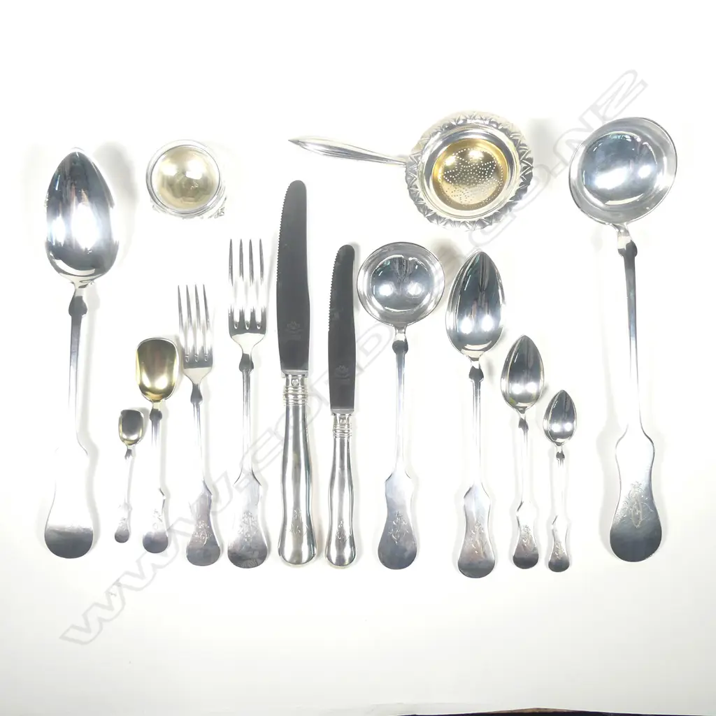 A 12 place canteen of Austro-Hungarian Empire .800 silver cutlery Image 1++
