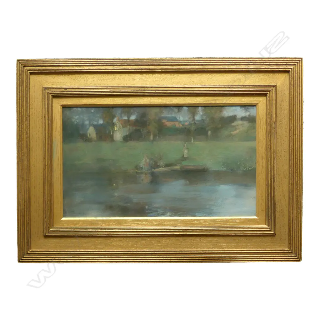 SIR JAMES GUTHRIE (1859-1930), CUMBUSKENNETH FERRY, PASTEL 1888 Image 1++