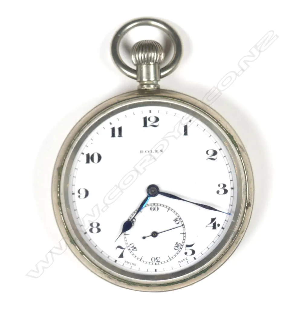 An early 20thC Rolex steel cased pocket watch Image 1++
