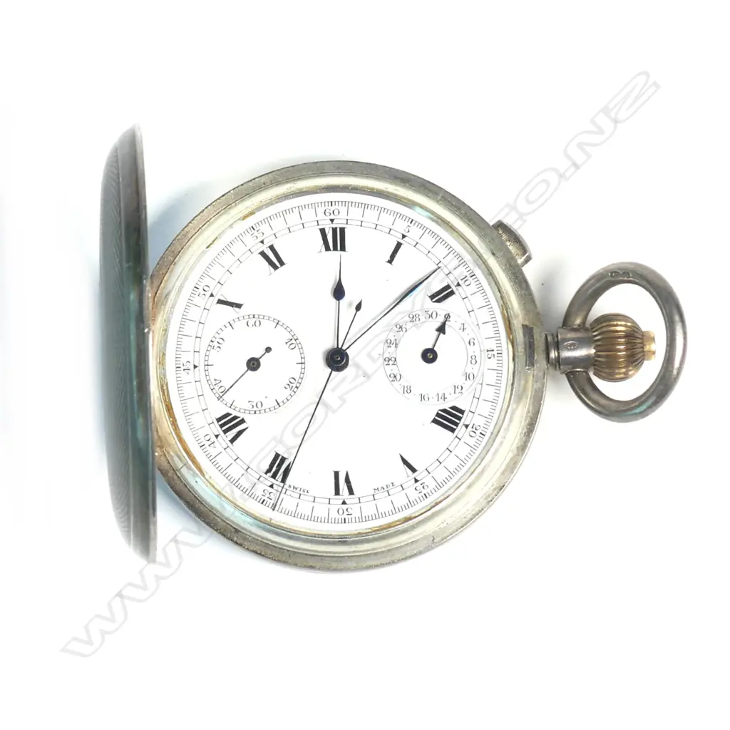 An early 20thC silver cased chronometer hunter pocket watch Image 1++