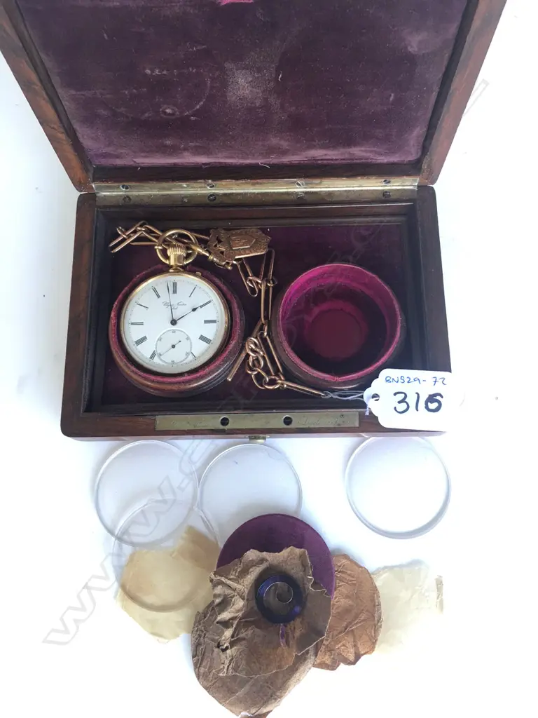A late 19thC Ulysse Nardin quality 18ct yellow gold chronometer pocket on 9ct rose gold chain in box Image 1++