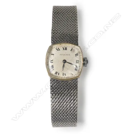 A 1960s Juvenia 18ct white gold lady's wristwatch