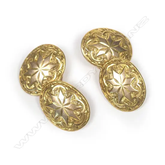A pair of Victorian 15ct. yellow gold cufflinks