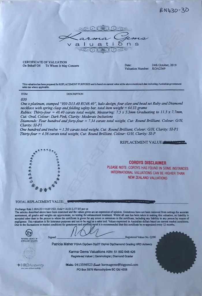 A platinum ruby and diamond necklace Image 1++