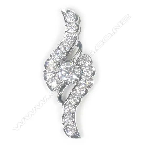 An impressive 18ct white gold and diamond pendant