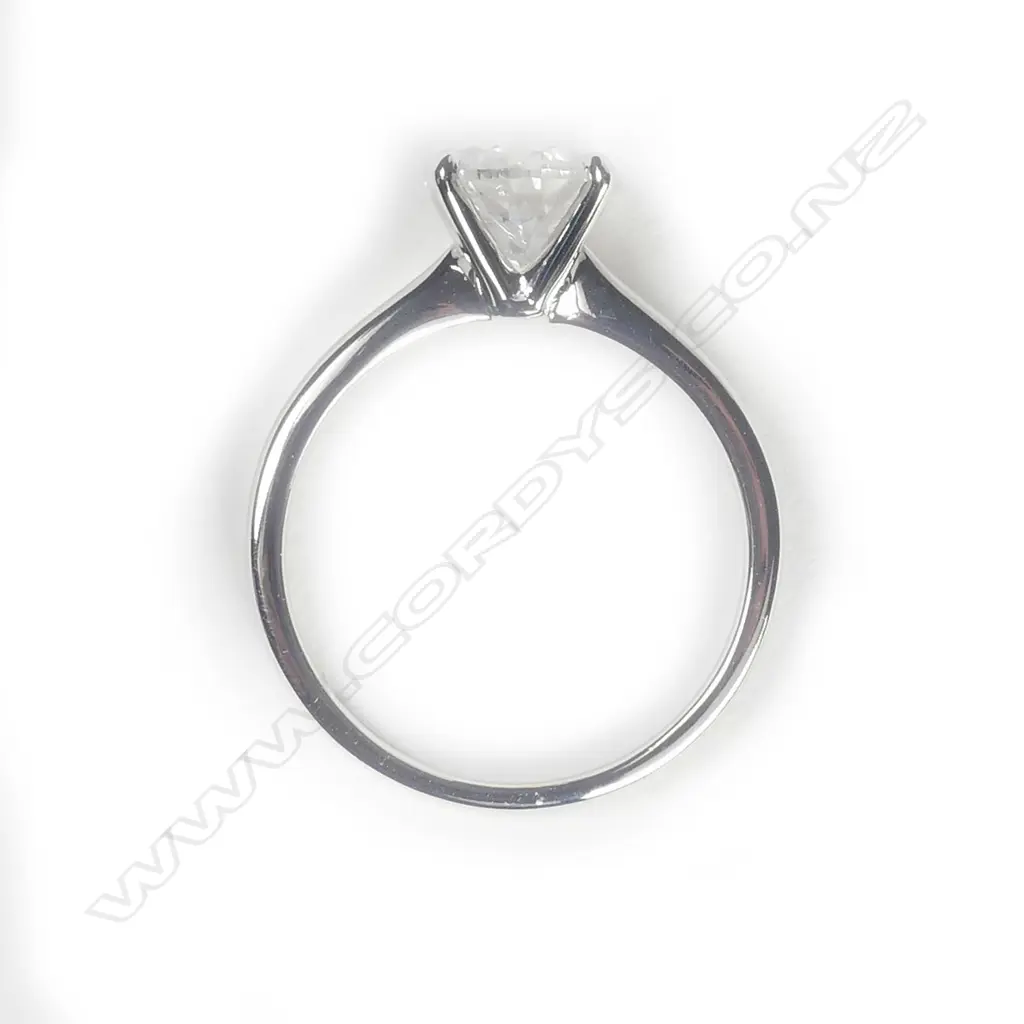 A 14ct white gold diamond solitaire ring Image 1++