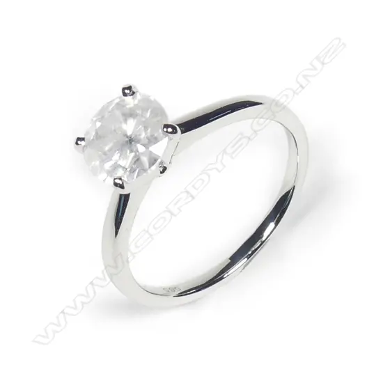 A 14ct white gold diamond solitaire ring