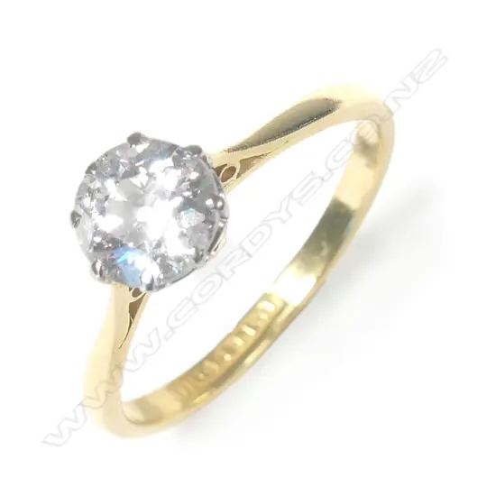 A vintage 1ct Old European cut diamond solitaire ring