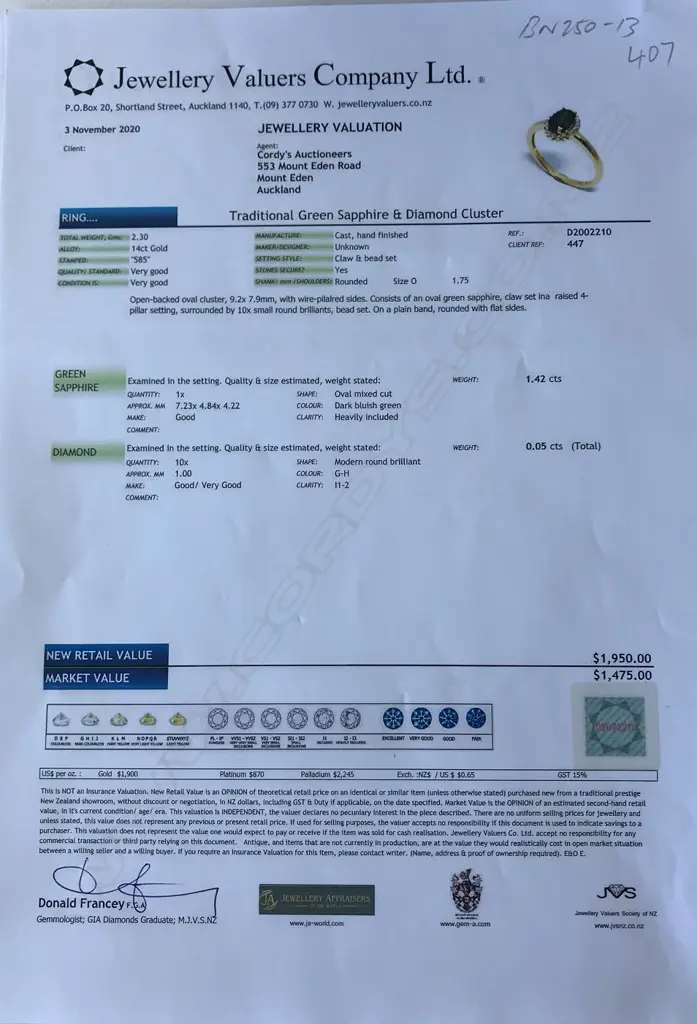 A 14ct gold sapphire and diamond ring Image 1++