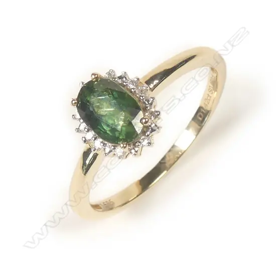 A 14ct gold sapphire and diamond ring