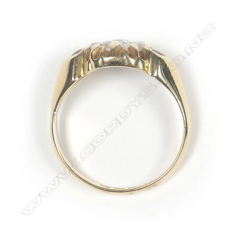 An estate 18ct gold ruby and diamond ring Image 1++