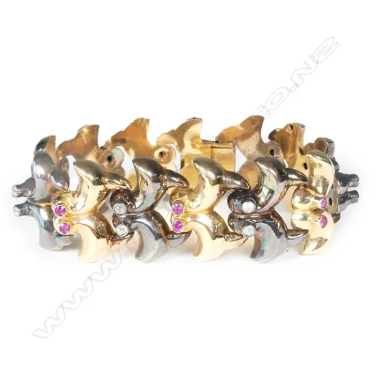 An 18ct gold ruby and diamond bracelet