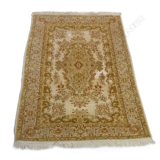 A finely knotted Persian rug