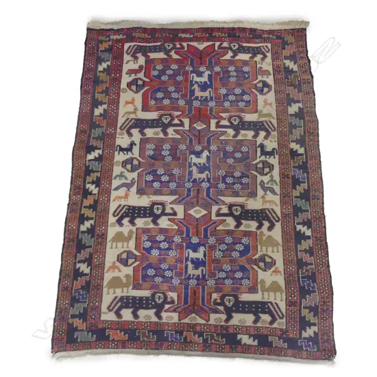 An extra weft handwoven Sumak rug