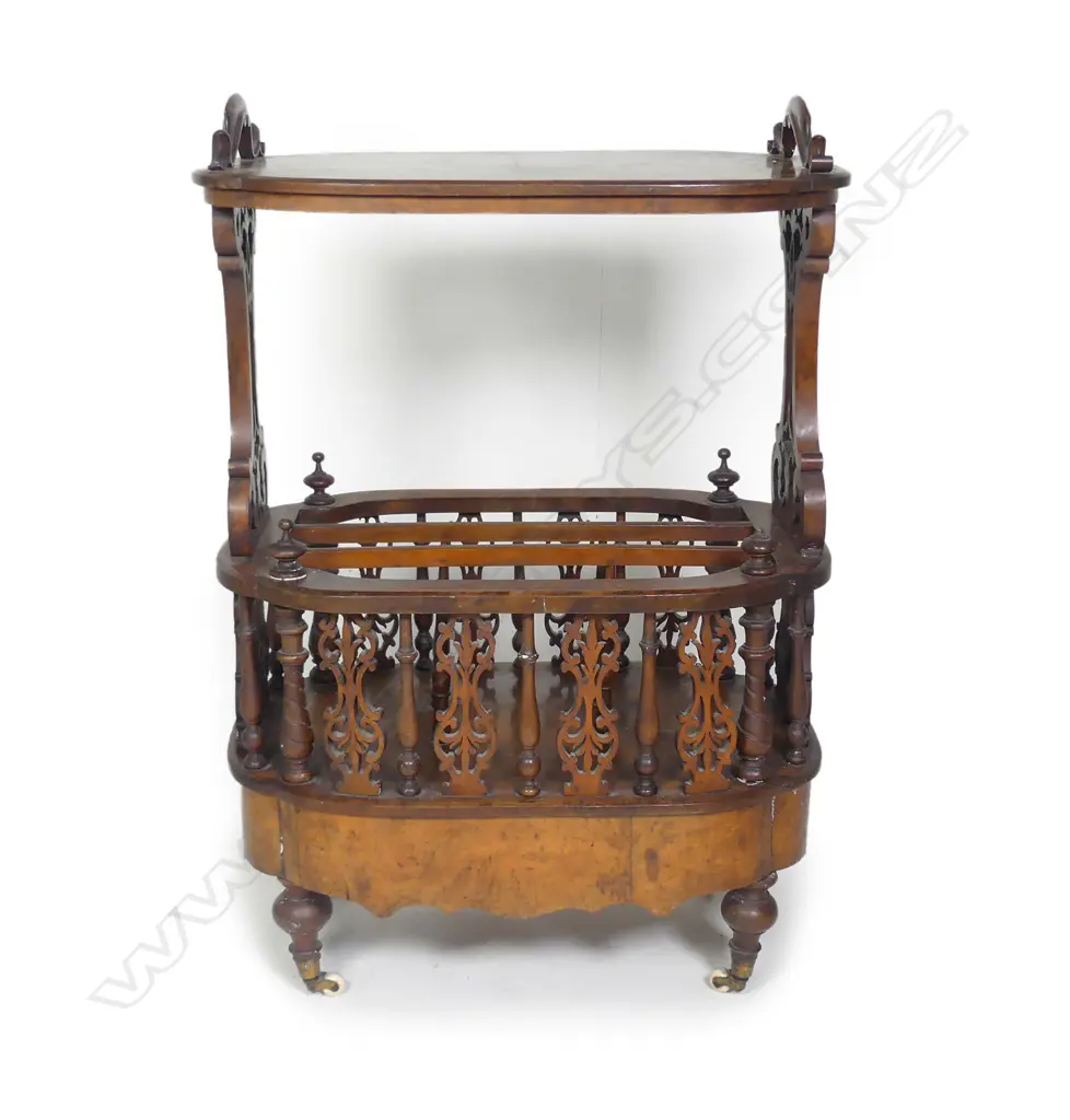 A Victorian walnut canterbury Image 1++