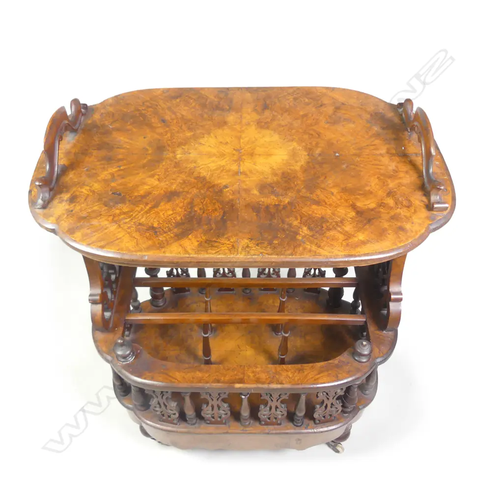 A Victorian walnut canterbury Image 1++