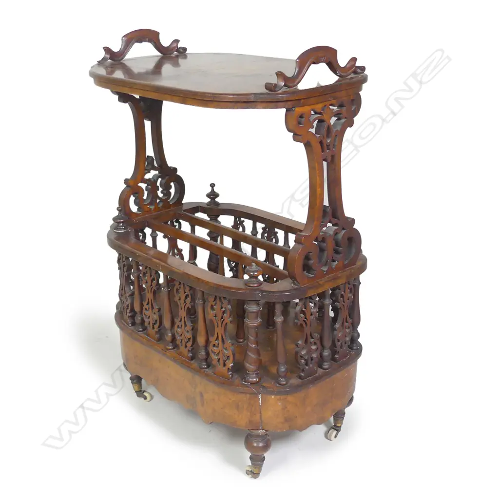 A Victorian walnut canterbury Image 1++