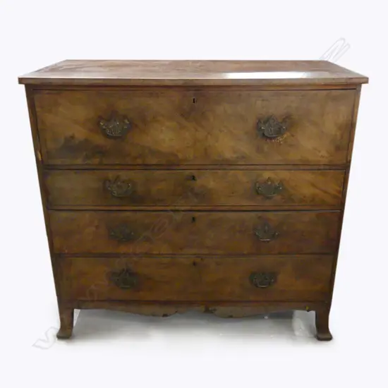 A Victorian walnut secretaire