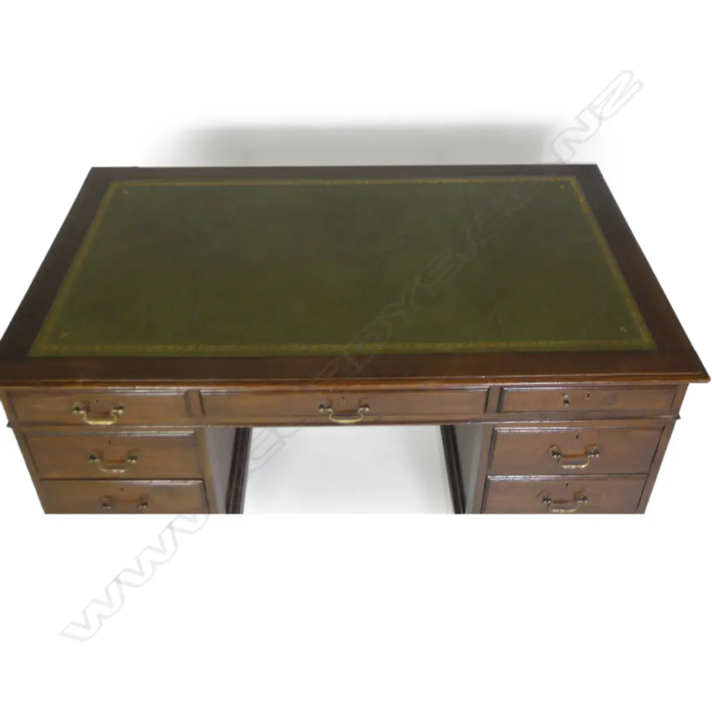 A Victorian oak twin pedestal desk Image 1++