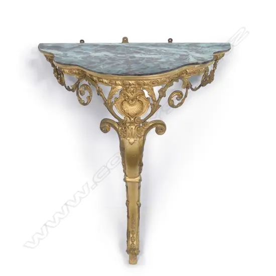 A vintage French style demi lune console table