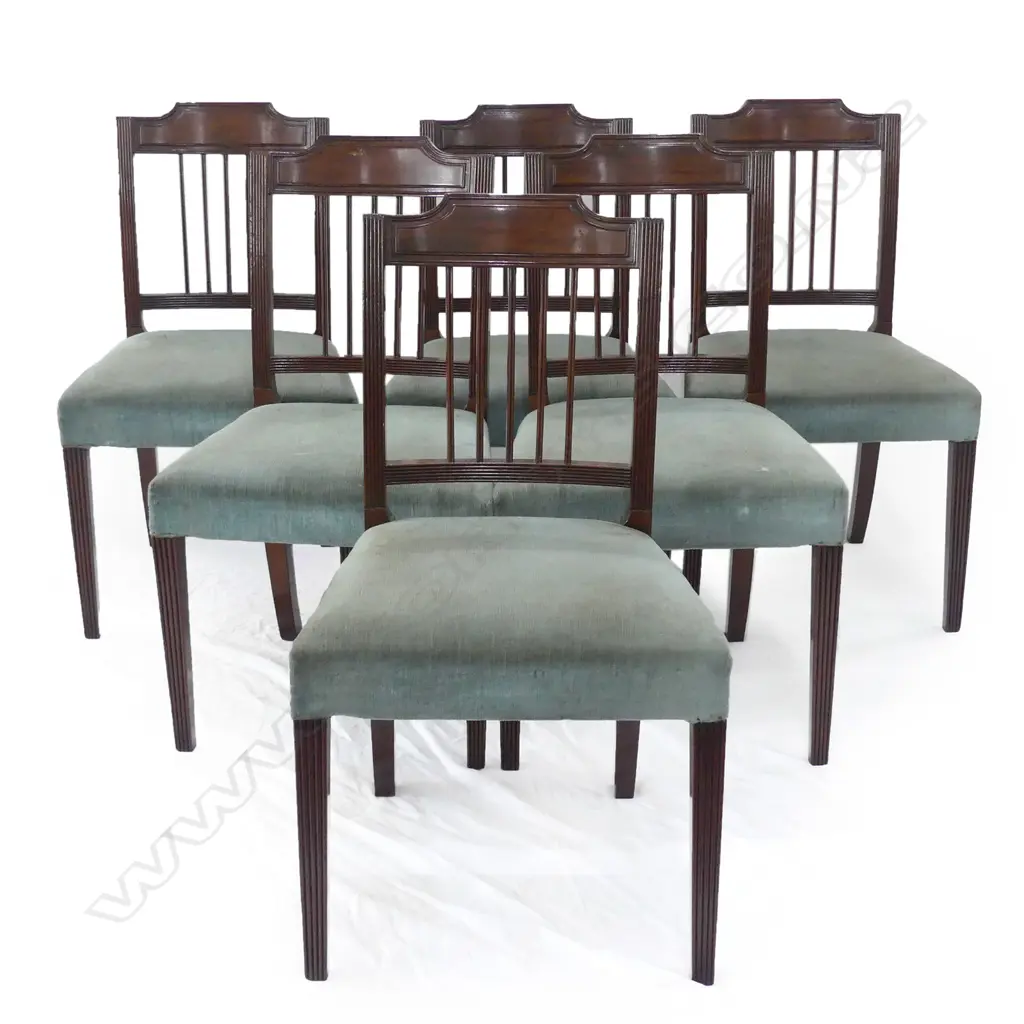 A set of six Georgian mahogany dining chairs Image 1++