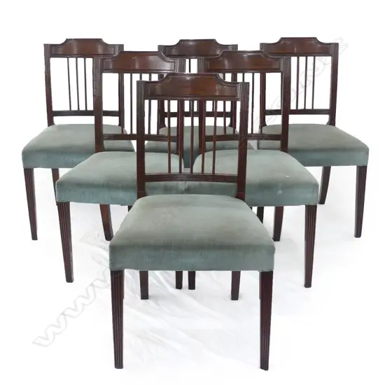 A set of six Georgian mahogany dining chairs