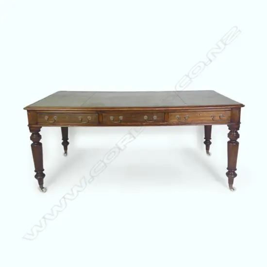 A Victorian oak library table