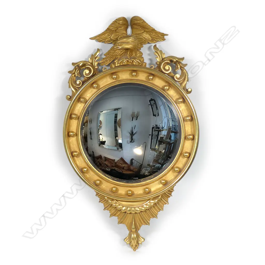 An impressive vintage Empire style convex mirror Image 1++