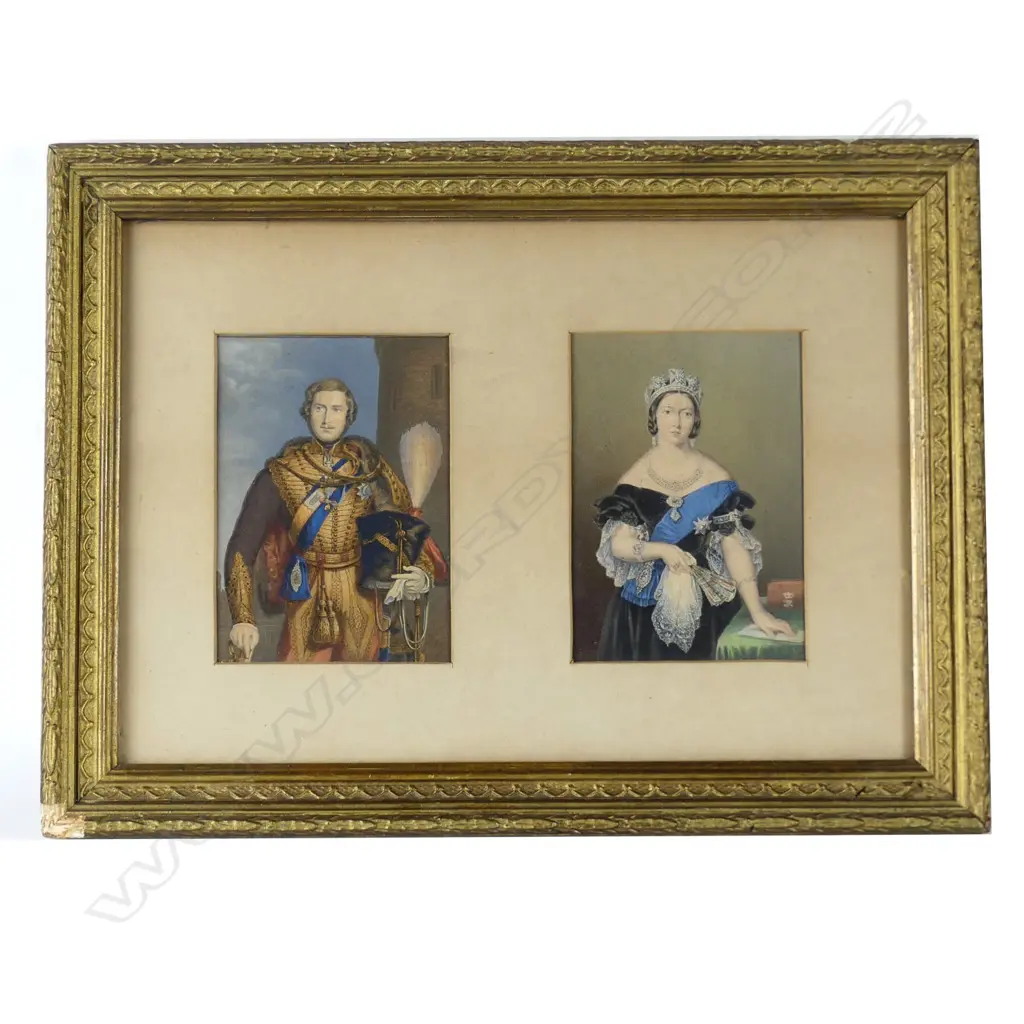 Two George Baxter prints in single frame Image 1++