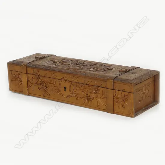 A Continental wood glove box