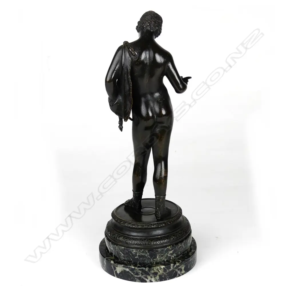 A 19thC small bronze of Narcissus Image 1++