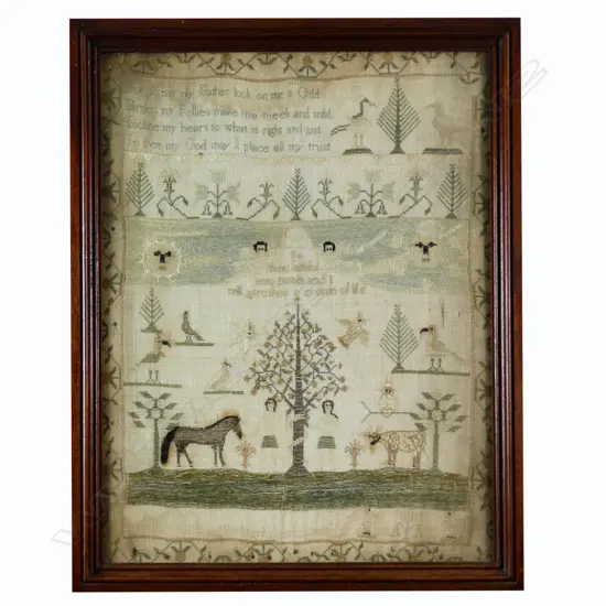 A George III embroidered sampler