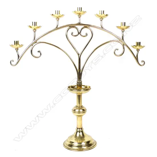 An Australian made brass menorah candelabra