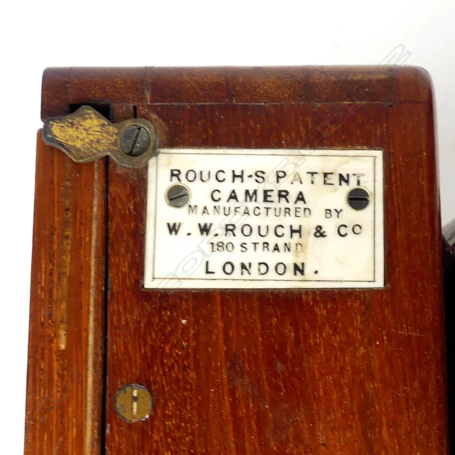 A W. W. Rouch Patent portable half plate mahogany field camera 1880 -1885 Image 1++