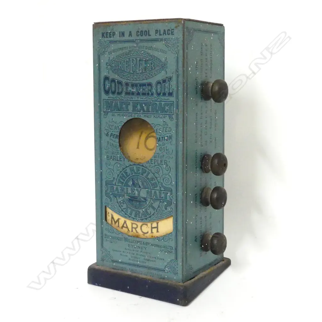 A tin plate advertising desk top perpetual calendar Image 1++