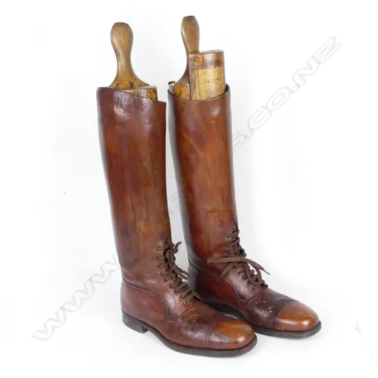 A pair of vintage English hand-made riding boots