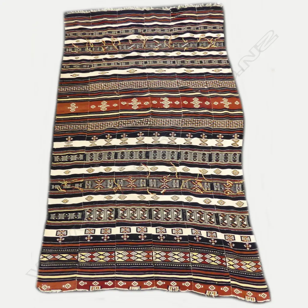 An African (Niger) large ground loom woven textile Image 1++