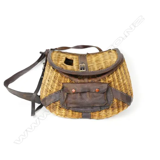 An old split willow fishing creel